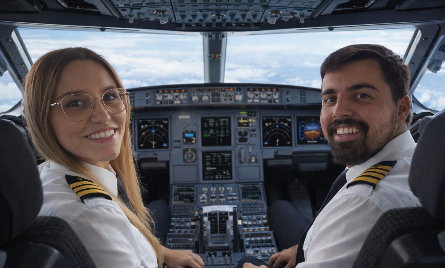 Tomás y Erika, pilotos de este vuelo